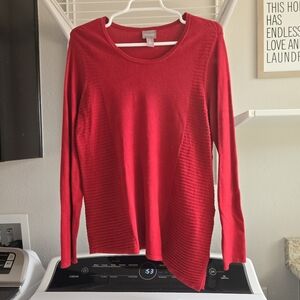 Chico's Vibrant Red Knit Top Size 1